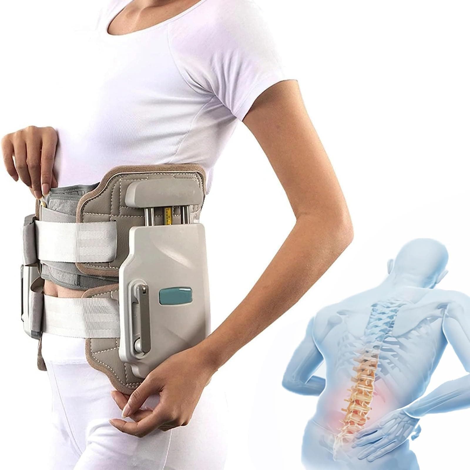 Aniwini Lumbar Traction Device, Herniated Disc Back Pain Relief Back Stretcher, Spine Decompression Device, Lumbar Decompression Belt