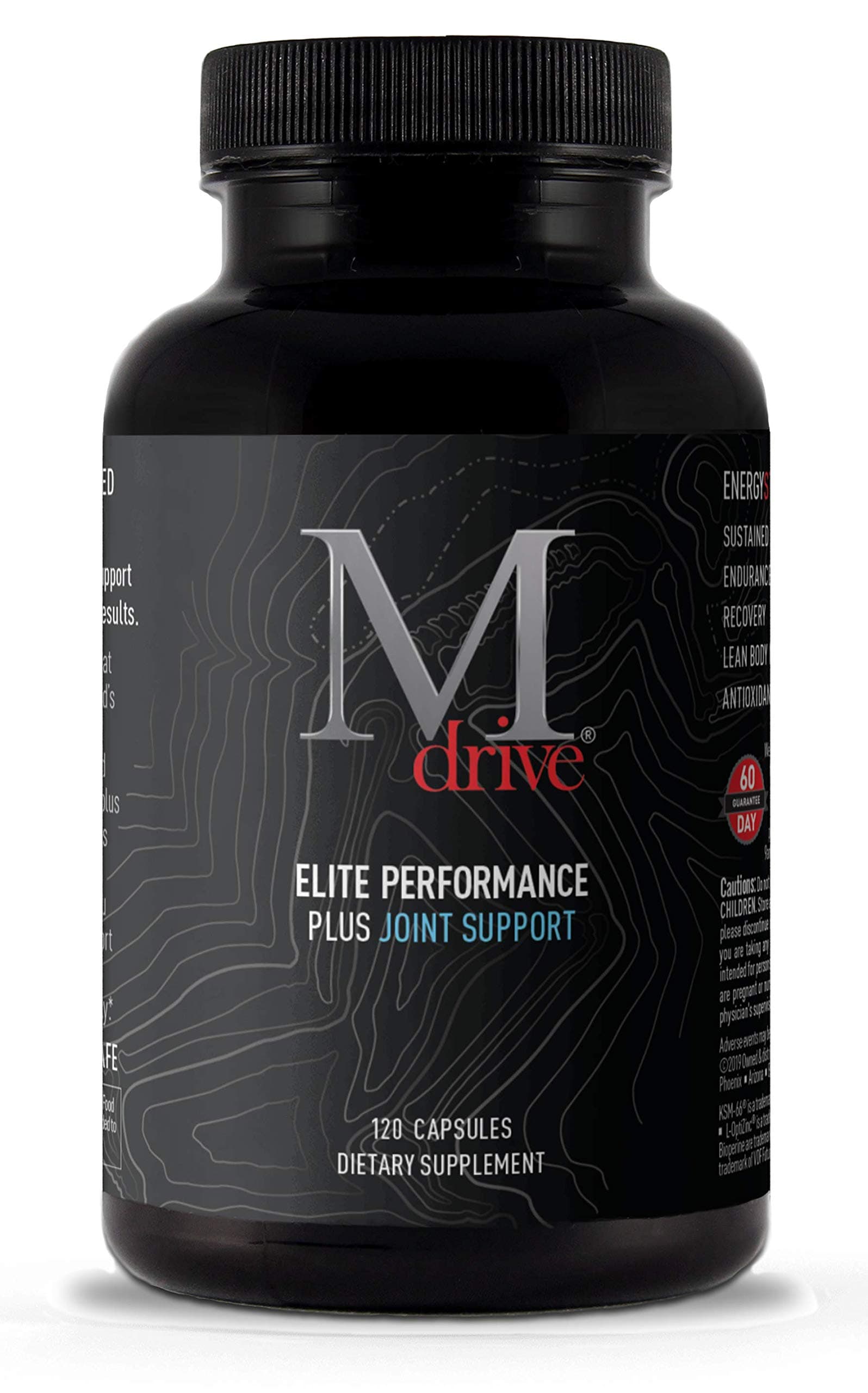 Mdrive Elite Plus Joint - Natural Energizing T Support + Joint Health for Energy, Cardio, Recovery, Stress Relief with KSM 66 Ashwagandha, Cordyceps, DIM, Fenugreek, Chromax, Fruite X-B, 120ct