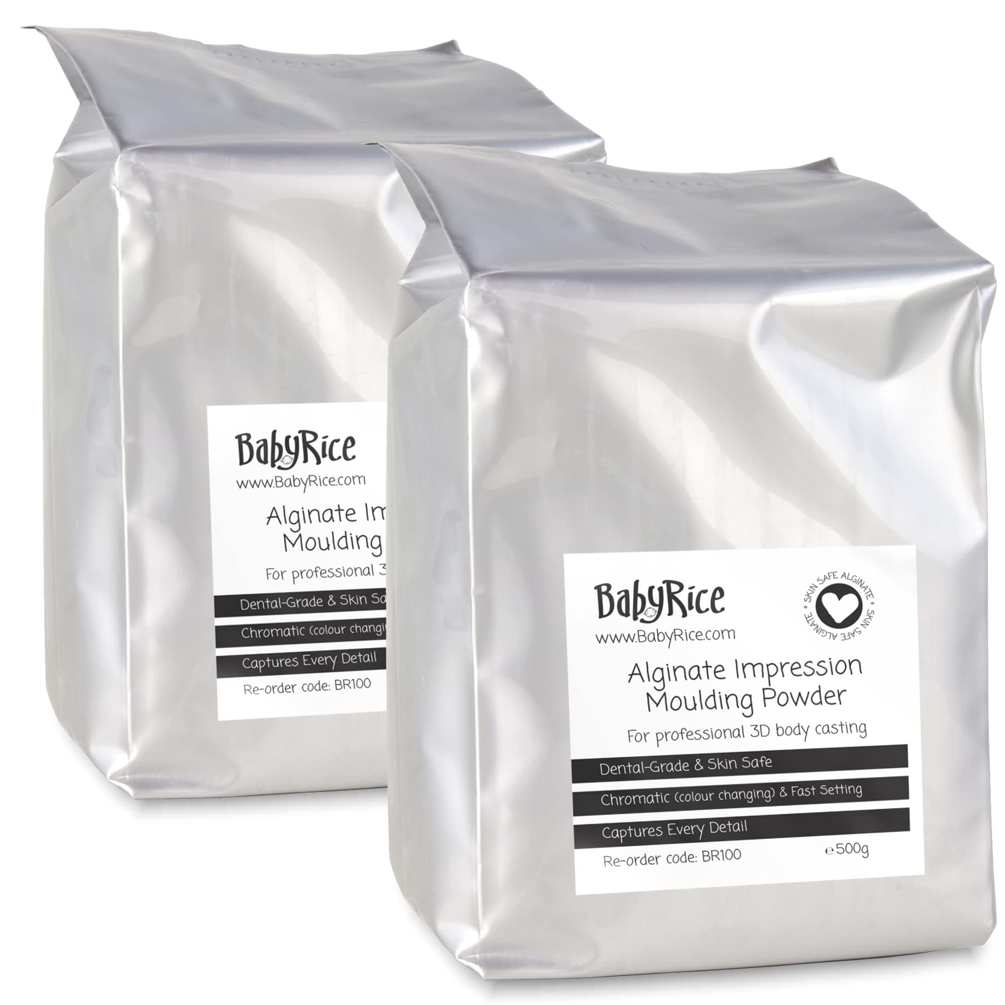 BabyRice Chromatic (Colour Change) Alginate Impression Moulding Material Powder - just add Water 1kg Fast Set