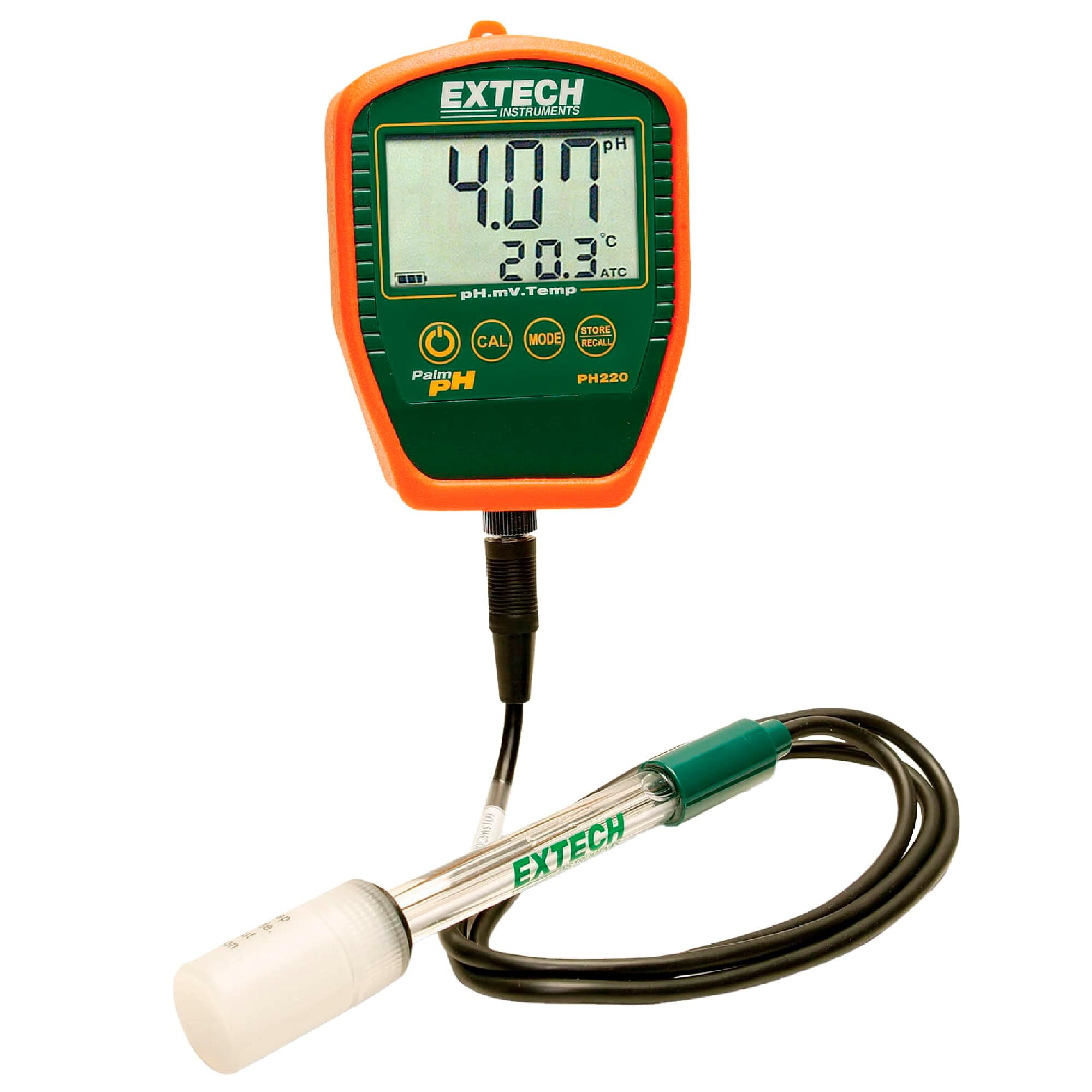 Extech PH220-C Waterproof Palm pH Meter with Cabled Electrode