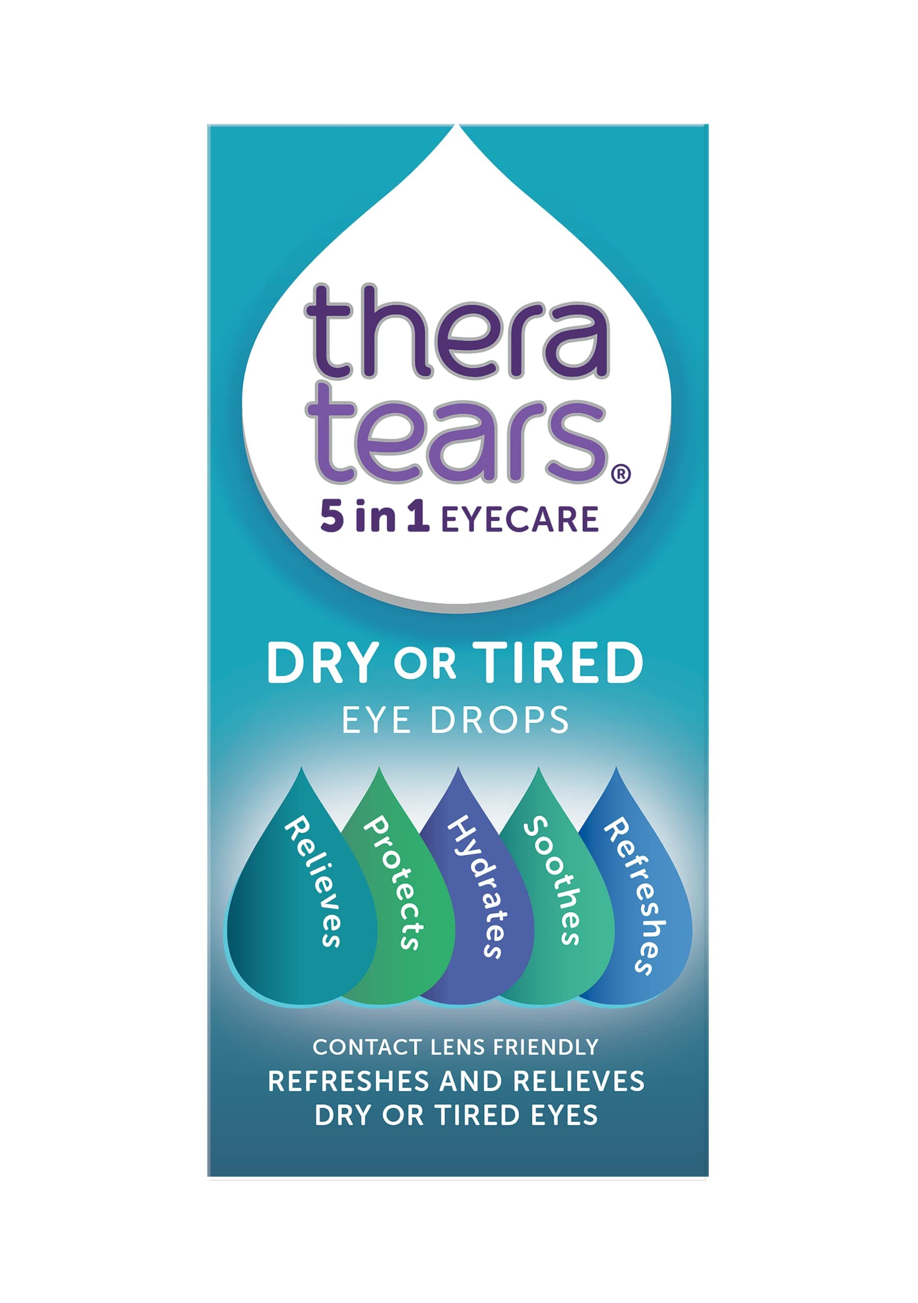 Dry or Tired Eye Drops | Refreshes, Hydrates, Protects and Relieves Dry or Tired Eyes | Contact Lens Friendly | 5 in 1 Eye Care Drops | 10ml