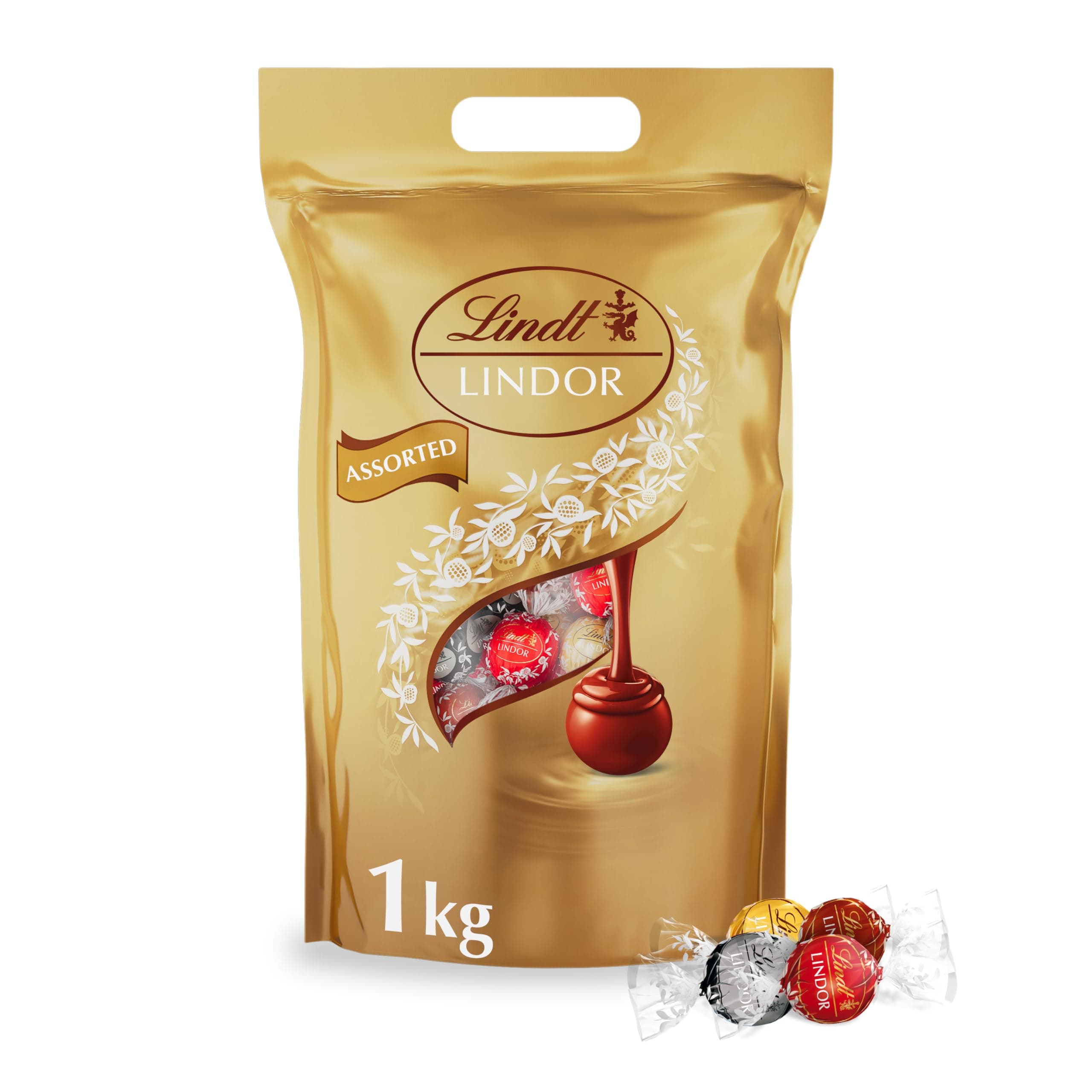 Lindor Assorted Chocolate Truffles – 1kg Bag (Approx. 80 Balls) – Smooth Filling – Mothers Day, Easter, Gift, Birthday, Congratulations, Sharing Treat