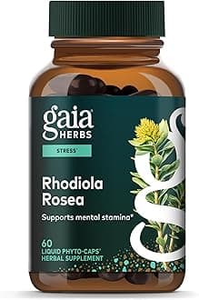 Gaia Herbs Rhodiola Rosea - Stress Support Supplement Traditionally for Supporting Healthy Stamina & Endurance* - with Siberian Rhodiola Root Extract - 60 Vegan Liquid Phyto-Caps (60 Servings)