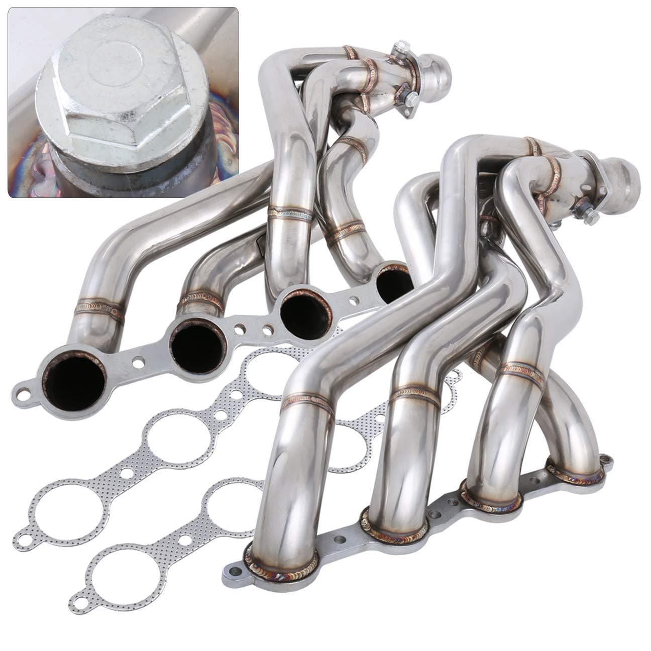 AJP Distributors Replacement Stainless Steel Exhaust Header Manifold Racing Performance Upgrade For Chevy Chevrolet Camaro Ss Ls3 6.2L 2010 2011 2012 2013 2014 2015