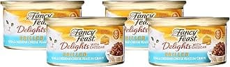 Fancy Feast Canned Delights Cat Food, Tuna and Cheddar, 3 oz (Pack of 4)