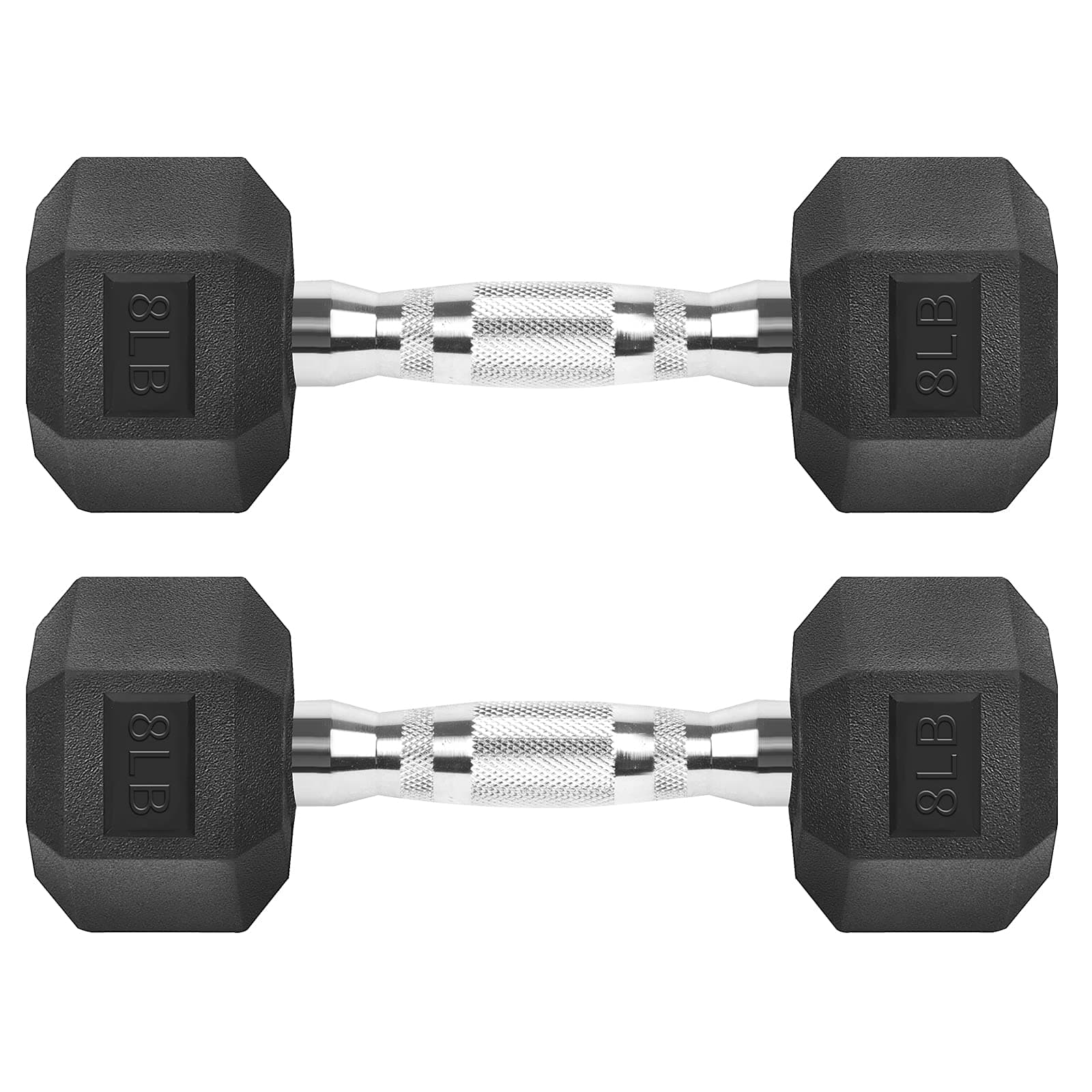 Hex Dumbbells Rubber Coated Cast Iron Hex Black Dumbbell Free Weights for Exercises