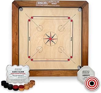 - Siscaa Winit Sureslam Carrom Board Full Size 35 Inch | Premium Fast Indian 29x29 Inch Ply | Includes Genius Striker, Coin Set, Top Cover, Powder | Perfect for Champions