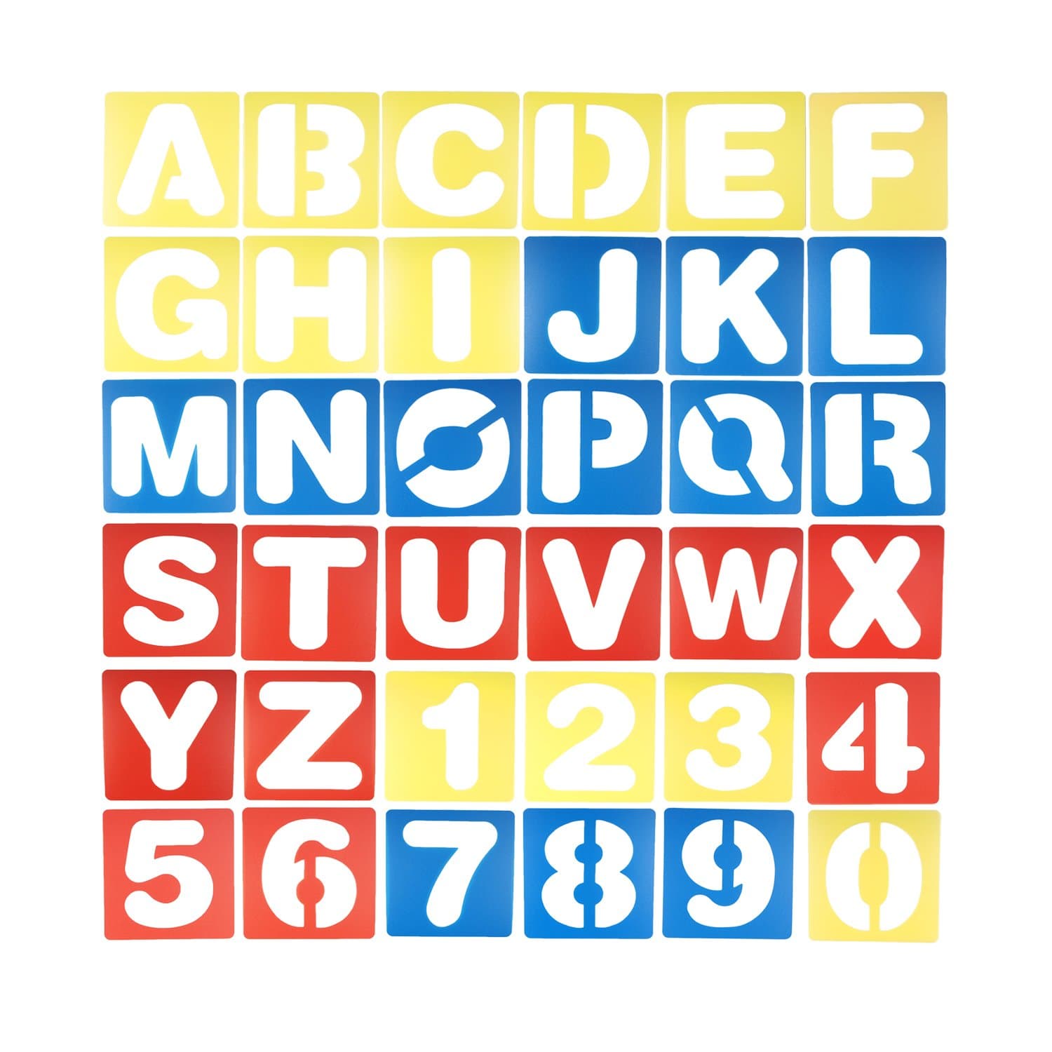 Vfond 36 Pieces Alphabet and Number Stencils Set Plastic Letter Stencils and for Painting Learning, Journaling, Scrapbooking, Card and Art Projects