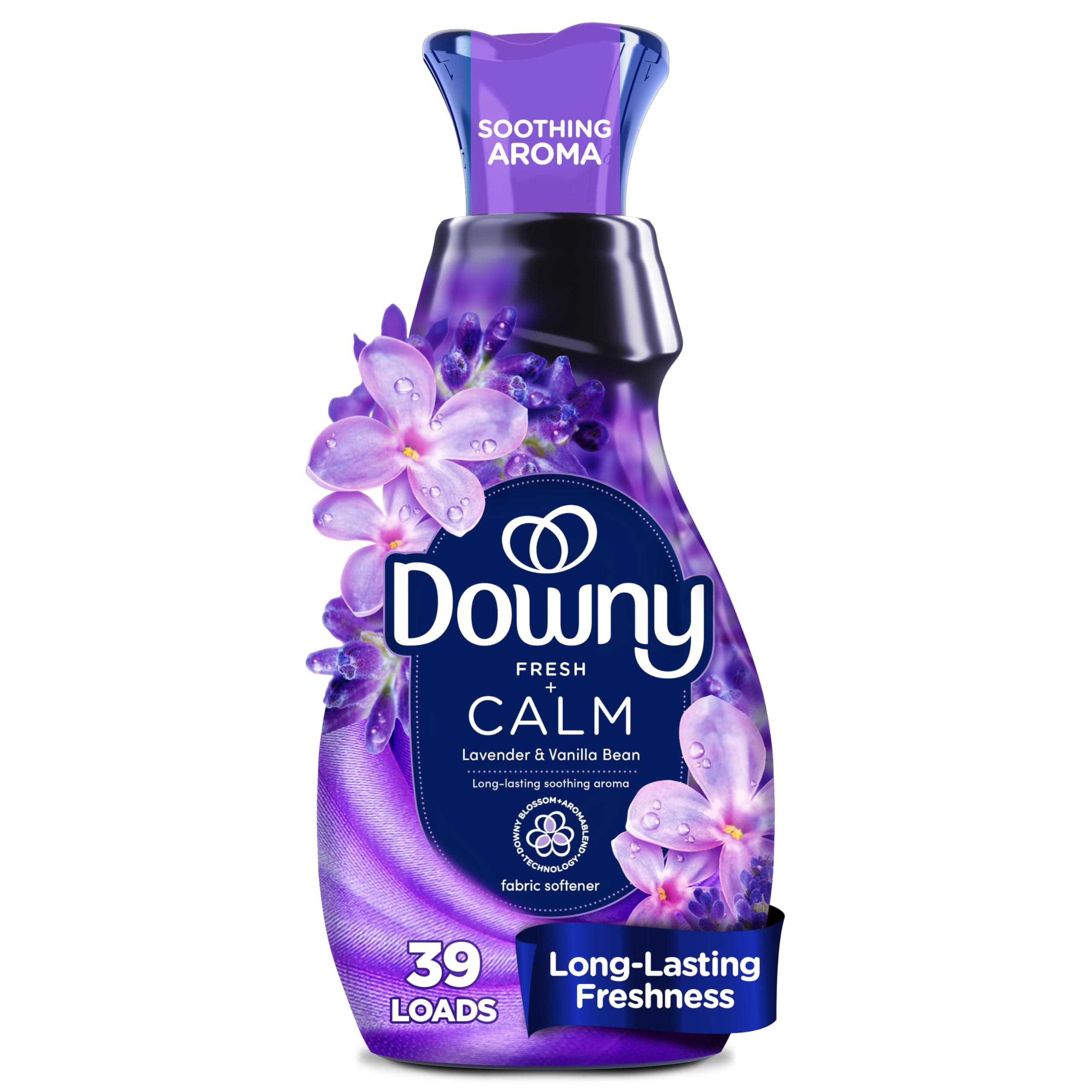Downy Ultra Soft Fabric Softener Liquid, Calm, Lavender, Vanilla Bean, 25 fl oz, 39 Count