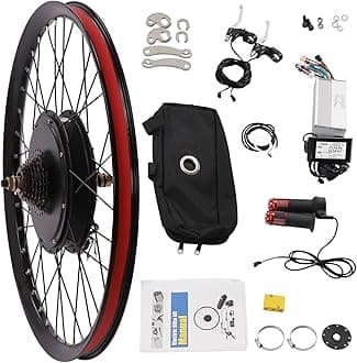 Electric Bicycle Kit, 72V 2000W E-Bike Rear Wheel Hub Motor with Mutifunction LCD Display & Pedal Assistant Sensor, 60N.M 7-Speed Flywheel E-Bike Conversion Set US Stock