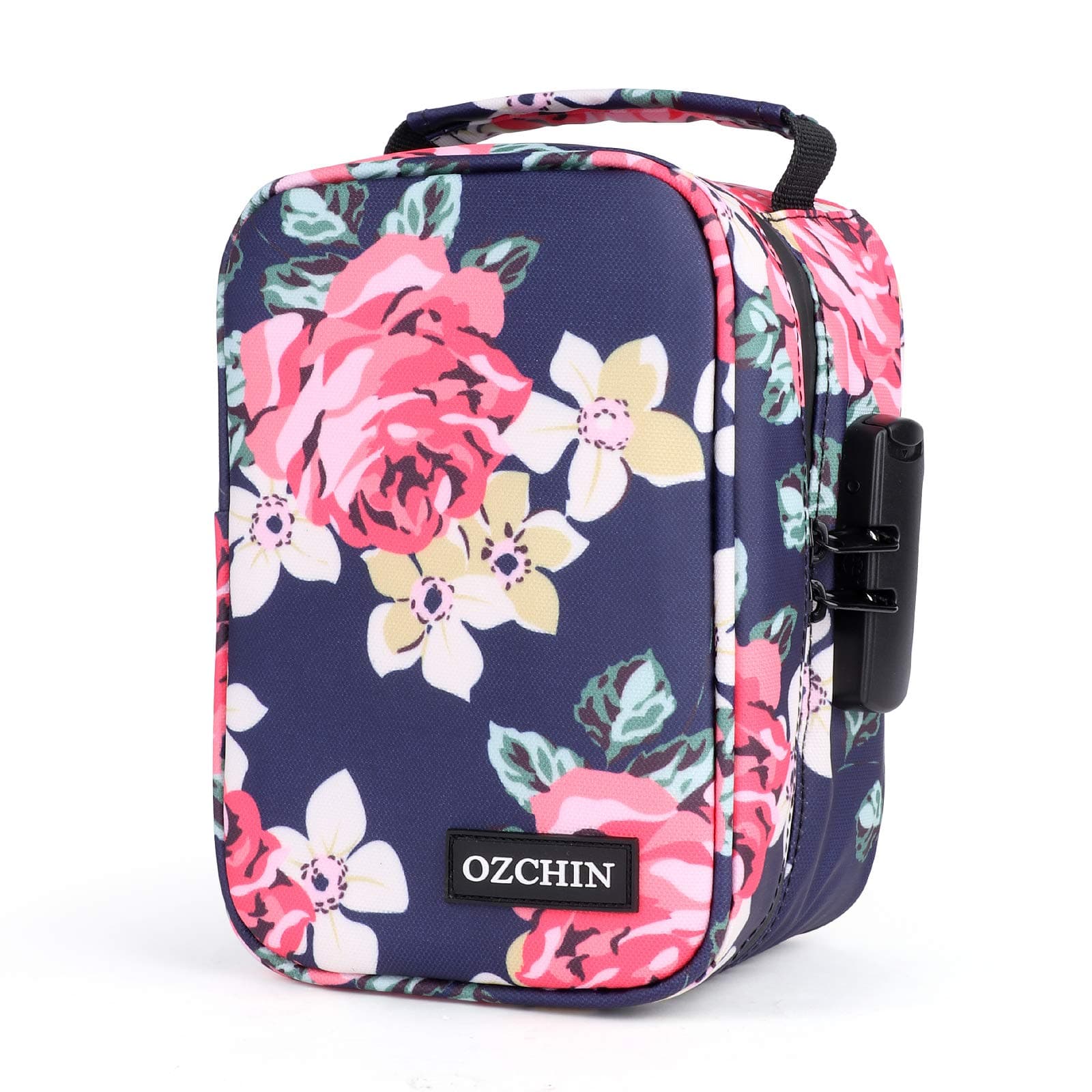 OZCHIN Smell Proof Storage Bag with Combination Lock Lunch Bag File Organizer Case Container Medicine Lock Bag Travel Storage Case Gifts for Women(20 x 13 x 10 cm)