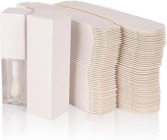 COSIDEA 25pcs White Paper Boxes for Lip Gloss, Mascara & Eyeliner (25 x 25 x 86mm, 350gms, Travel/On-The-Go Makeup Storage)