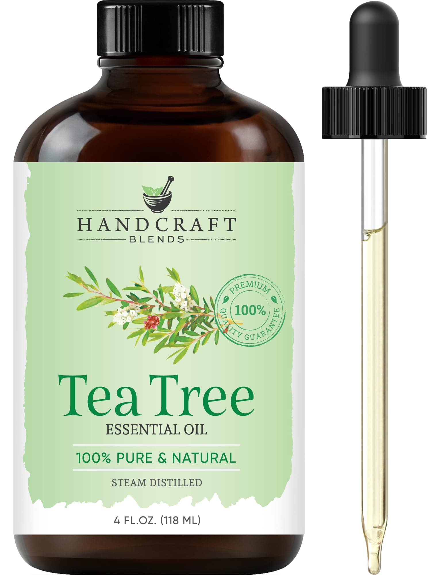 Handcraft Blends (tea tree) - Tea Tree Essential Oil - Huge 120ml - 100% Pure & Natural - Premium Therapeutic Grade with Premium Glass Dropper