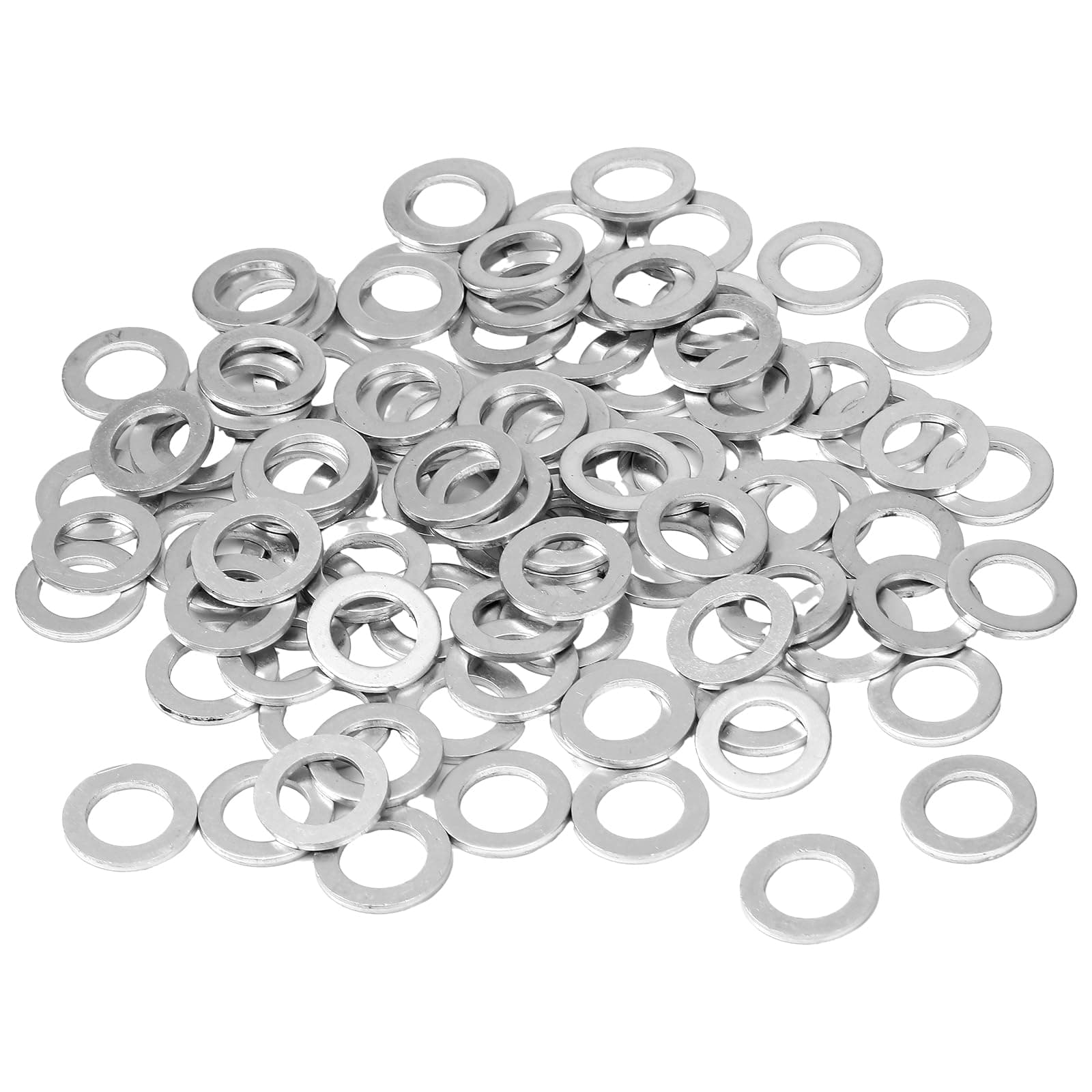 Mudder 100 Pieces Aluminum Engine Oil Crush Washers 14 mm Drain Plug Gaskets (Compatible with Honda OEM 94109-14000 Civic Part)