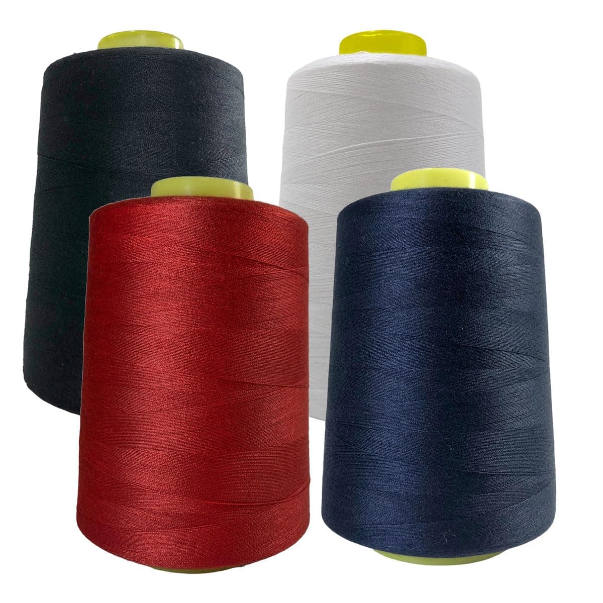 4 Rolls of Sewing Thread, 40/s, High Strength Sewing Accessories, Spool of Thread for Sewing, Variety of Colors, Crafts, Apparel, (4 Pack, 4 Colors - 4000Y)