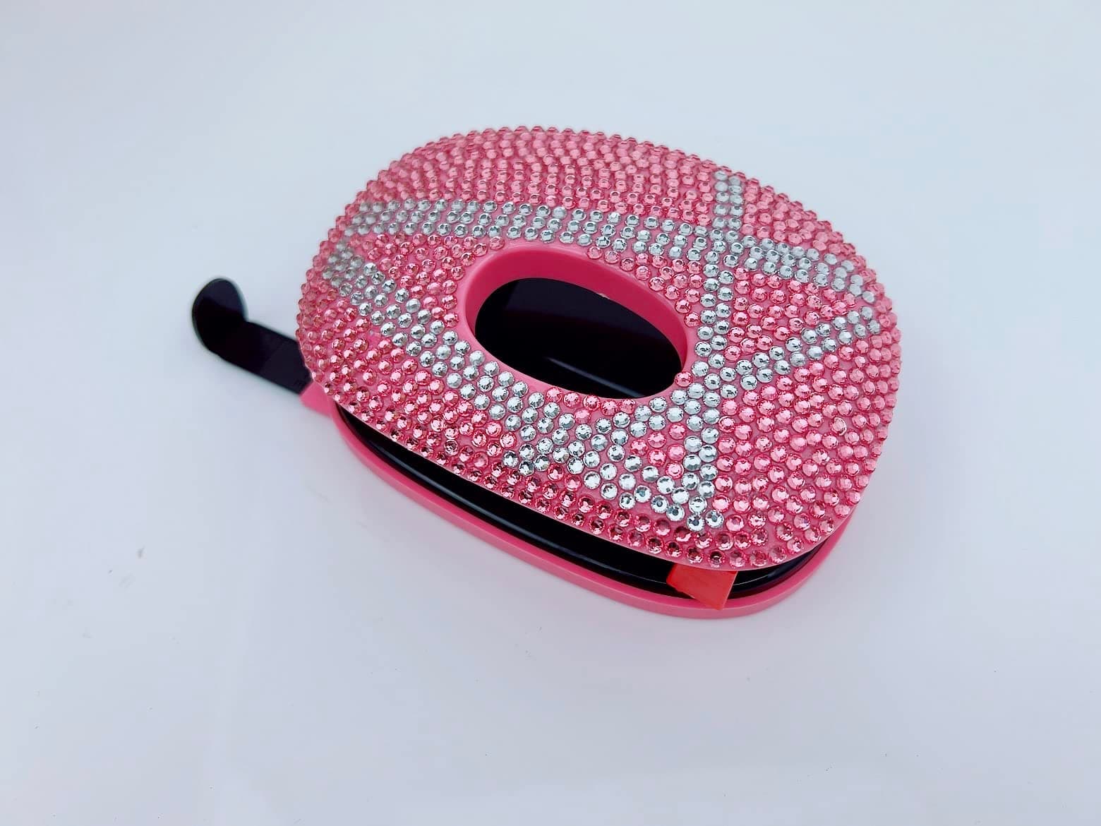 blingustyle Pink silverlines Crystals A4 A5 A6 Paper 2 Hole Puncher Punch Office Desk Accessories