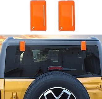 Rear Window Tailgate Right Left Hinge Cover Liftgate Glass Hinge Decals Trim for 2021 2022 2023 2024 2025 New Ford Bronco 2/4 Door Exterior Decorations Accessories 1 Pair Orange