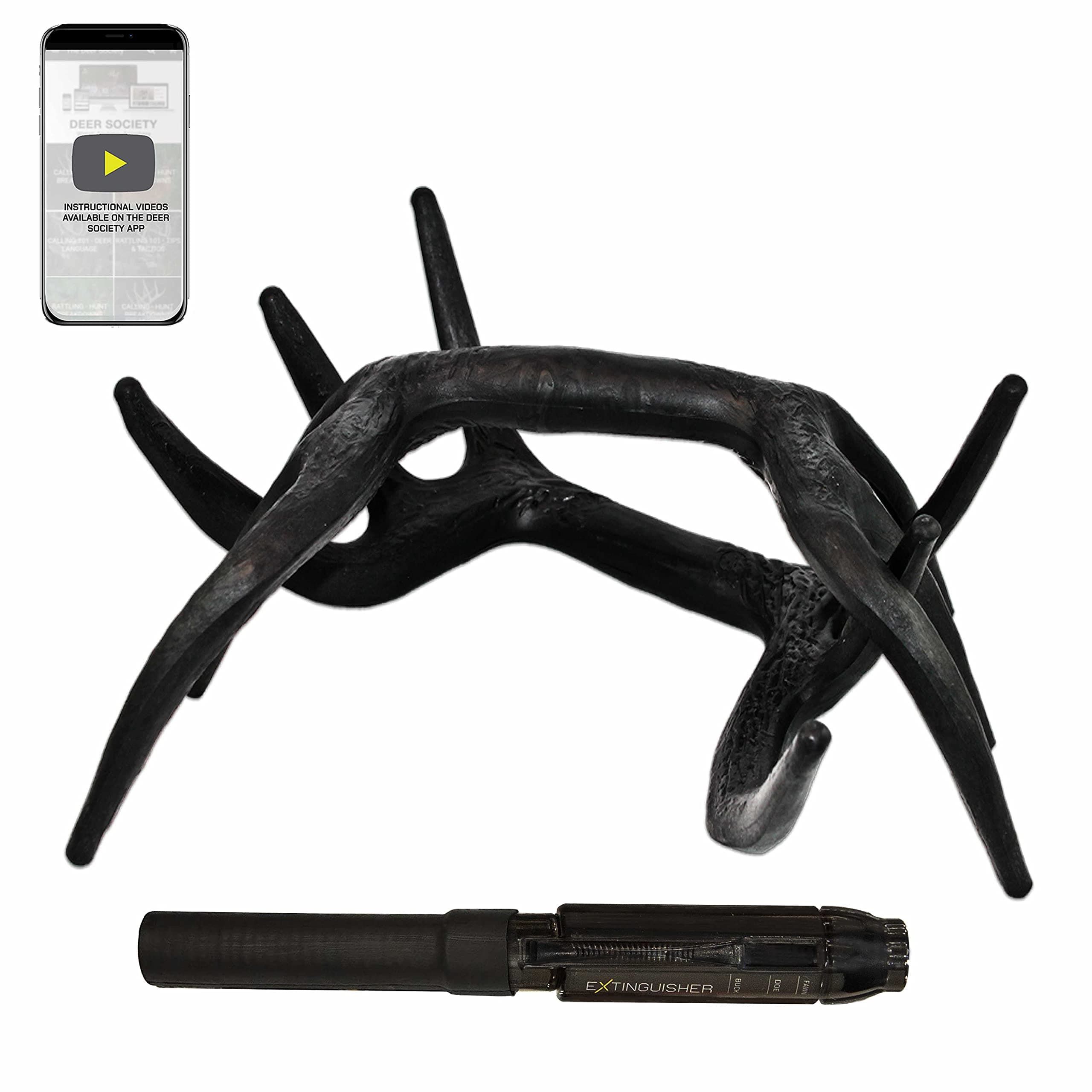 Illusion Systems Extinguisher Deer Call and Black Rack Rattling System - Patented Modislide and Bone-Core Technology - NAHC Approved - Deer Hunting Accessories and Equipment