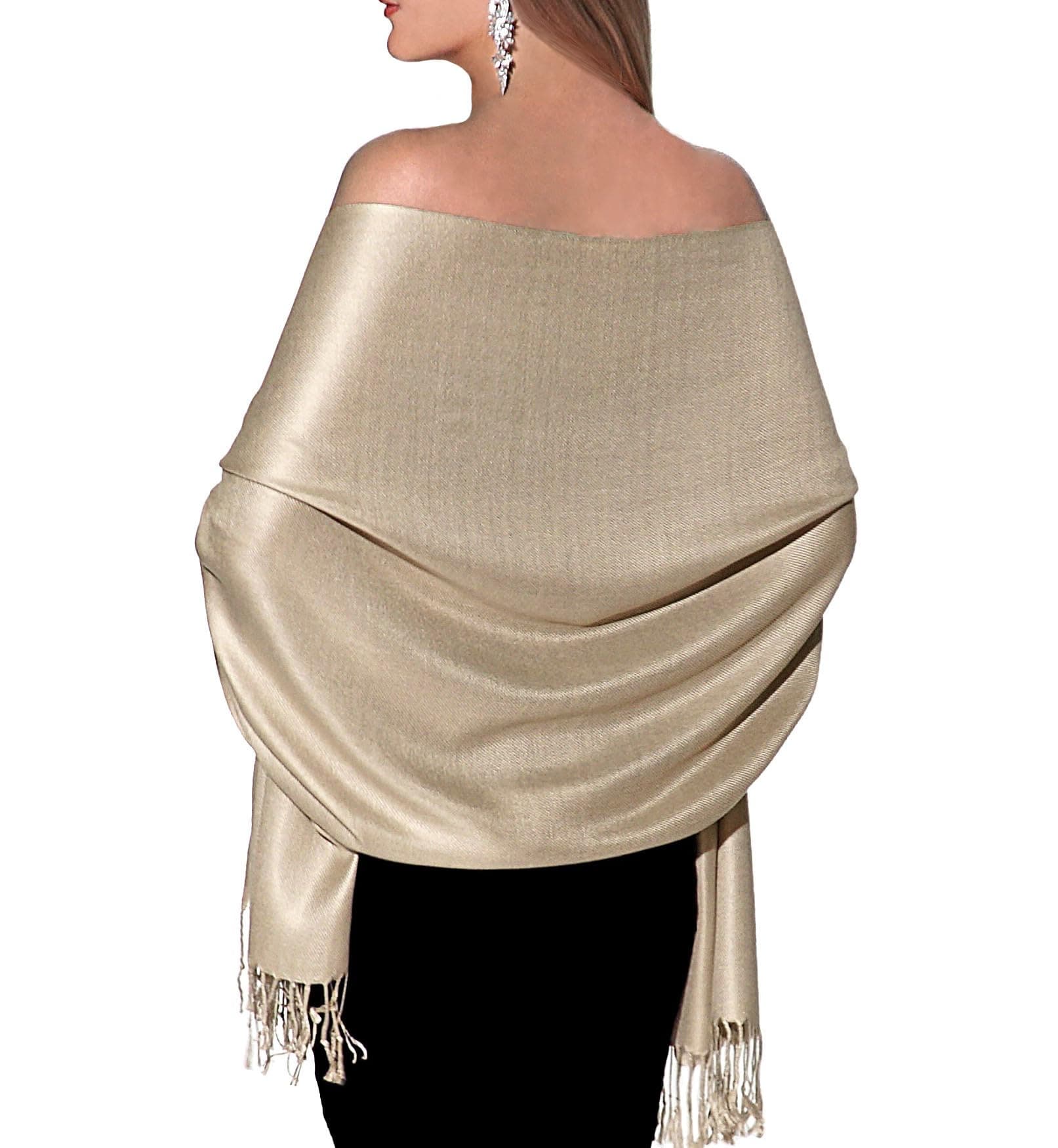 Pashmina Shawls and Wraps for Evening Dresses, Large Soft Pashminas Wedding Shawl