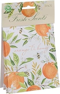 Willowbrook | Fresh Scents Scented Sachet Packet | Orange & Honey | Air Freshener Bags for Drawers, Closets, Cars | 3 Pack | Long Lasting Home Fragrance