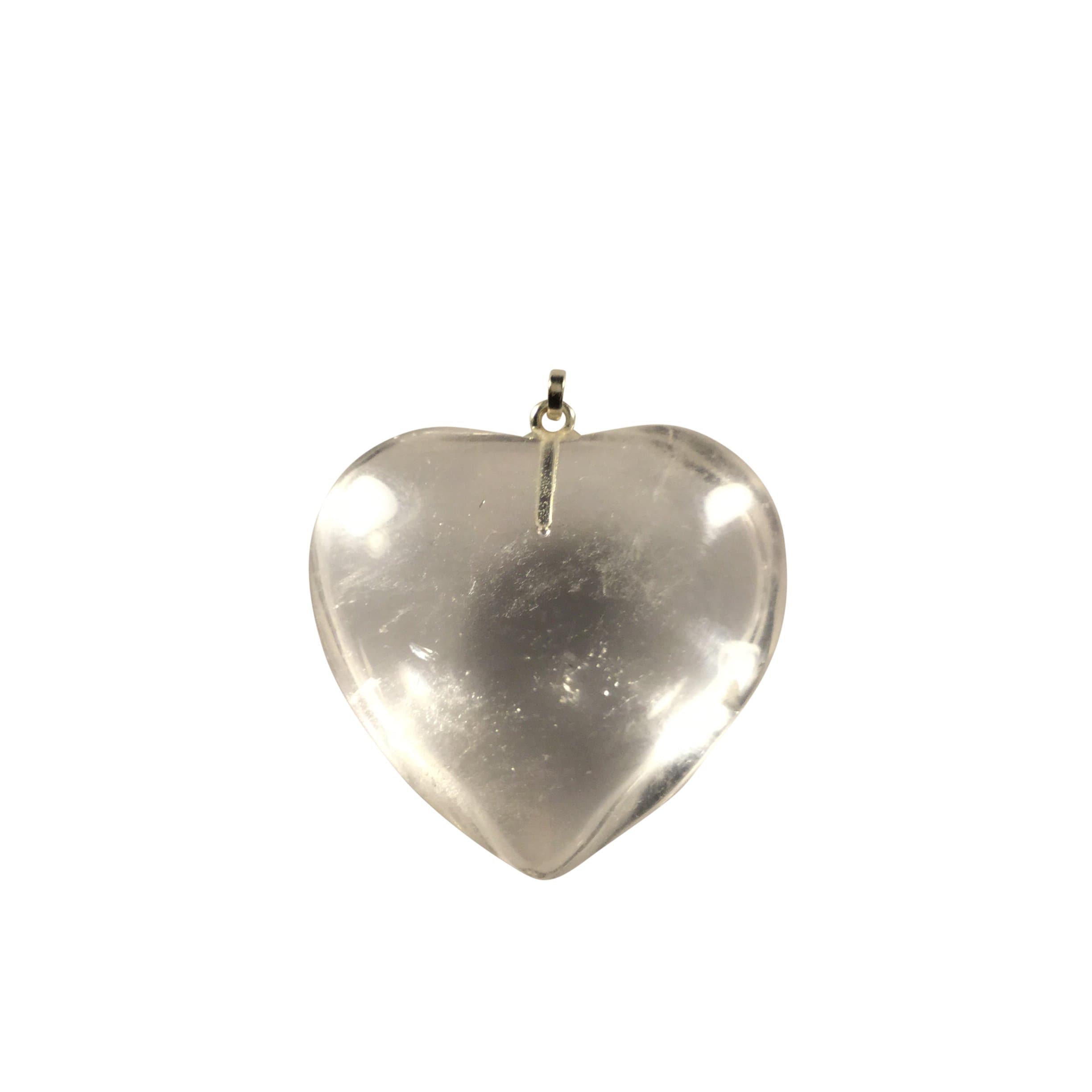 Crystal Clear Clear Quartz Heart Shaped Pendant Miracles Healing - Powerful Energy - Hand Faceted Natural Crystal Stone