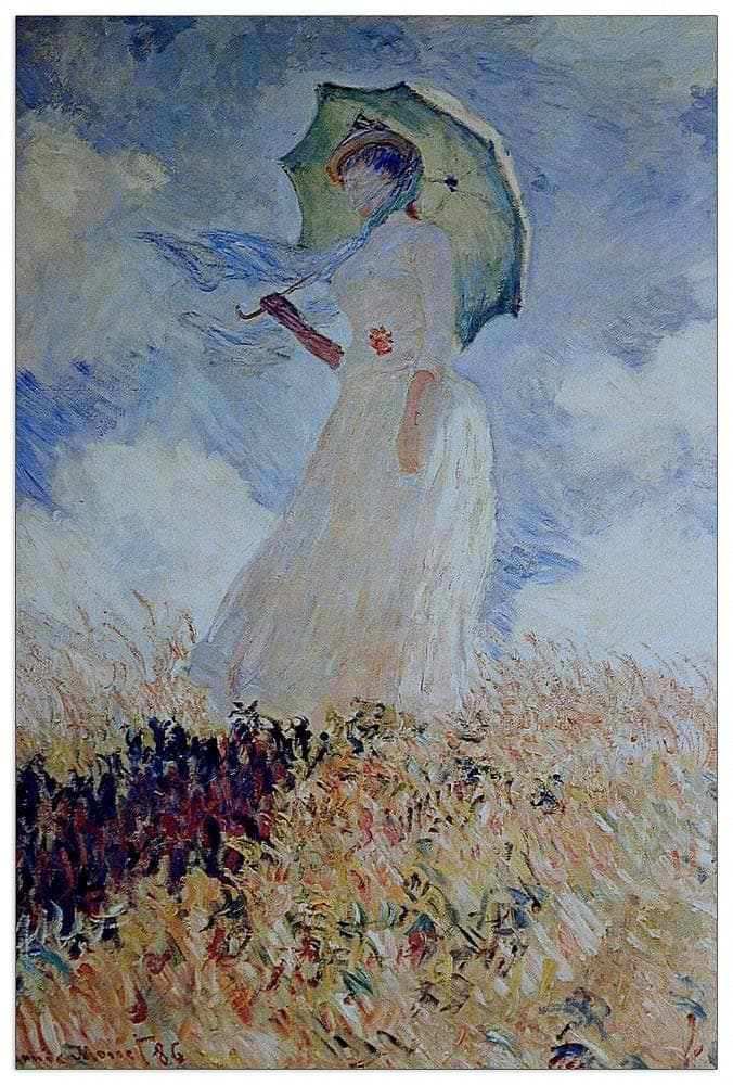 Monet Claude - Lady with umbrella Decorative Panel, 27.5x39.5 Inch, Multicolored