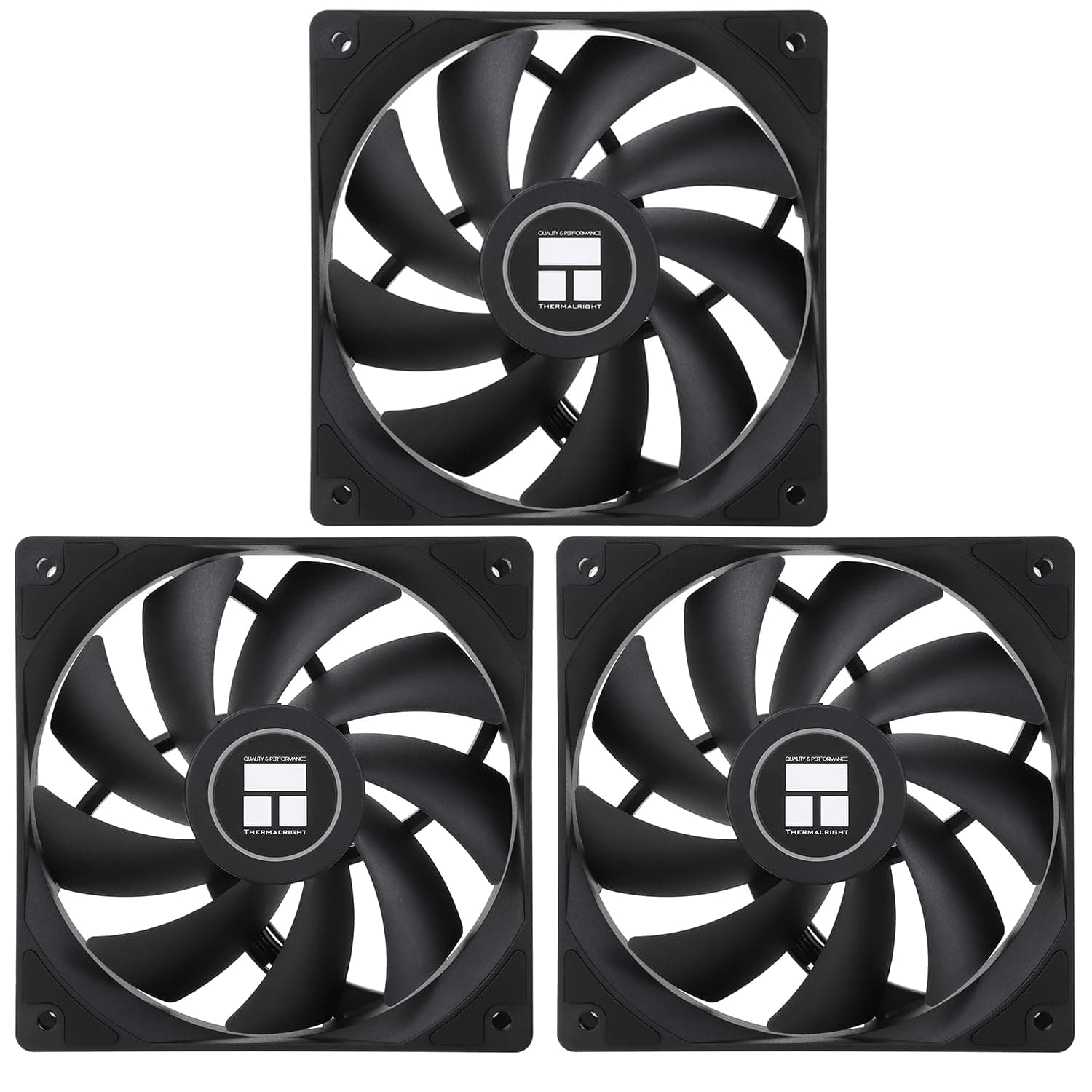 TL-C12C X3 CPU Fan, 120mm 4pin PWM Silent Computer Case Cooler Fan,with S-FDB Bearing Included, up to 1550RPM PC Cooling（3 Quantities）