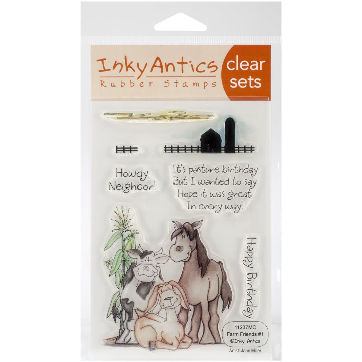 Stampers Anonymous 11237MC Inky Antics Clear Stamp Set 5.5X4-Farm Friends #1