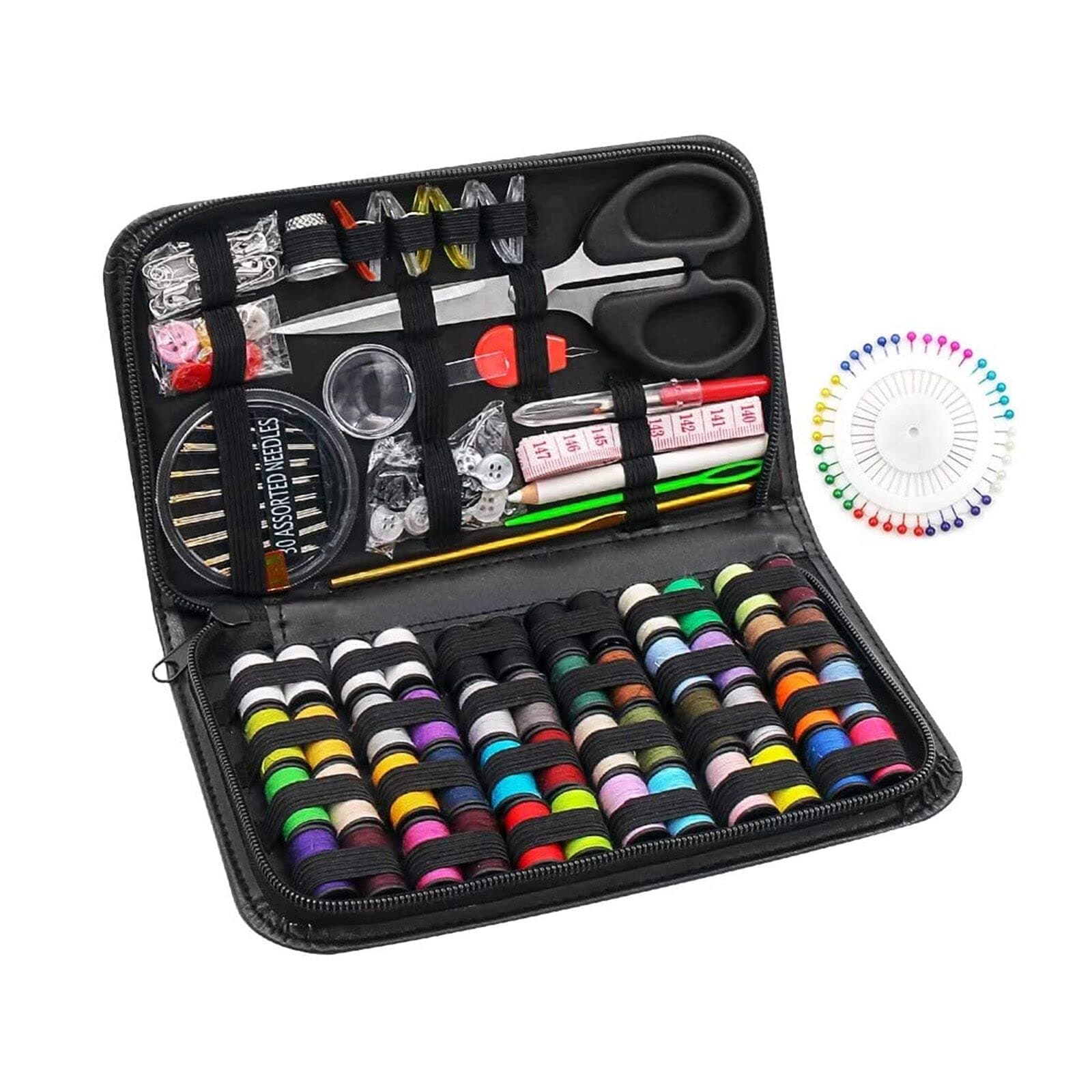 Sewing Kit, 172 PCS Needle and Thread Sewing Accessories with Thimble, Thread, Tape Measure, Portable Mini Sewing Kit for Beginners, Home, and Emergency with Travel