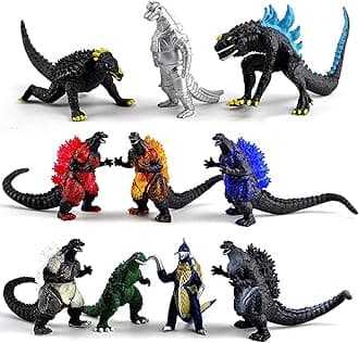 De-Lite™ Action Figures Soft Touch Vinyl Plastic Collectible Model Toys… (Monster-Zilla 10 Pieces Set, Multicolour, 3-7cm)