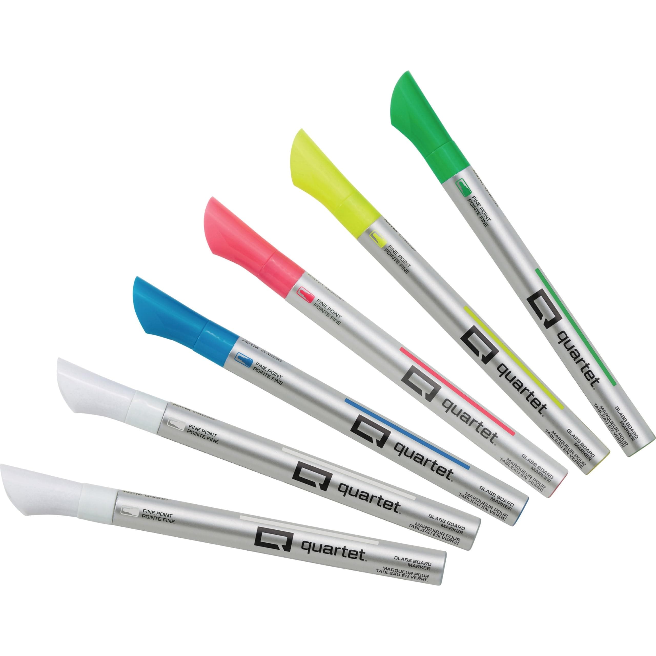 Quartet Dry Erase Markers, Glass Whiteboard Markers, Fine Tip, Assorted Neon Colors, 6 Pack (79558Q)