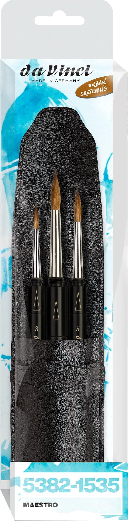 Brushes Maestro Kolinsky Watercolor Brushes, Black, 3 Count