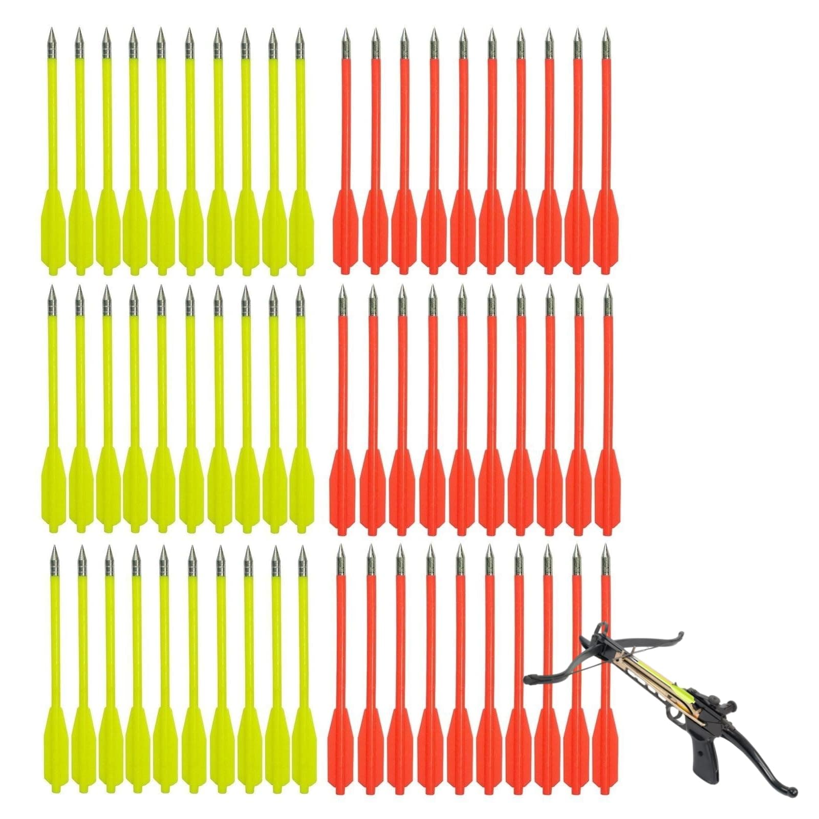 SPEED TRACK 60PCS 6.25 Inch 50-80LB Mini Archery Crossbow Bolts Set with Sharp Metal Tip, Reusable Durable Arrow Dart for Shooting Target Practice, Small Hunting Game, Outdoor Fishing