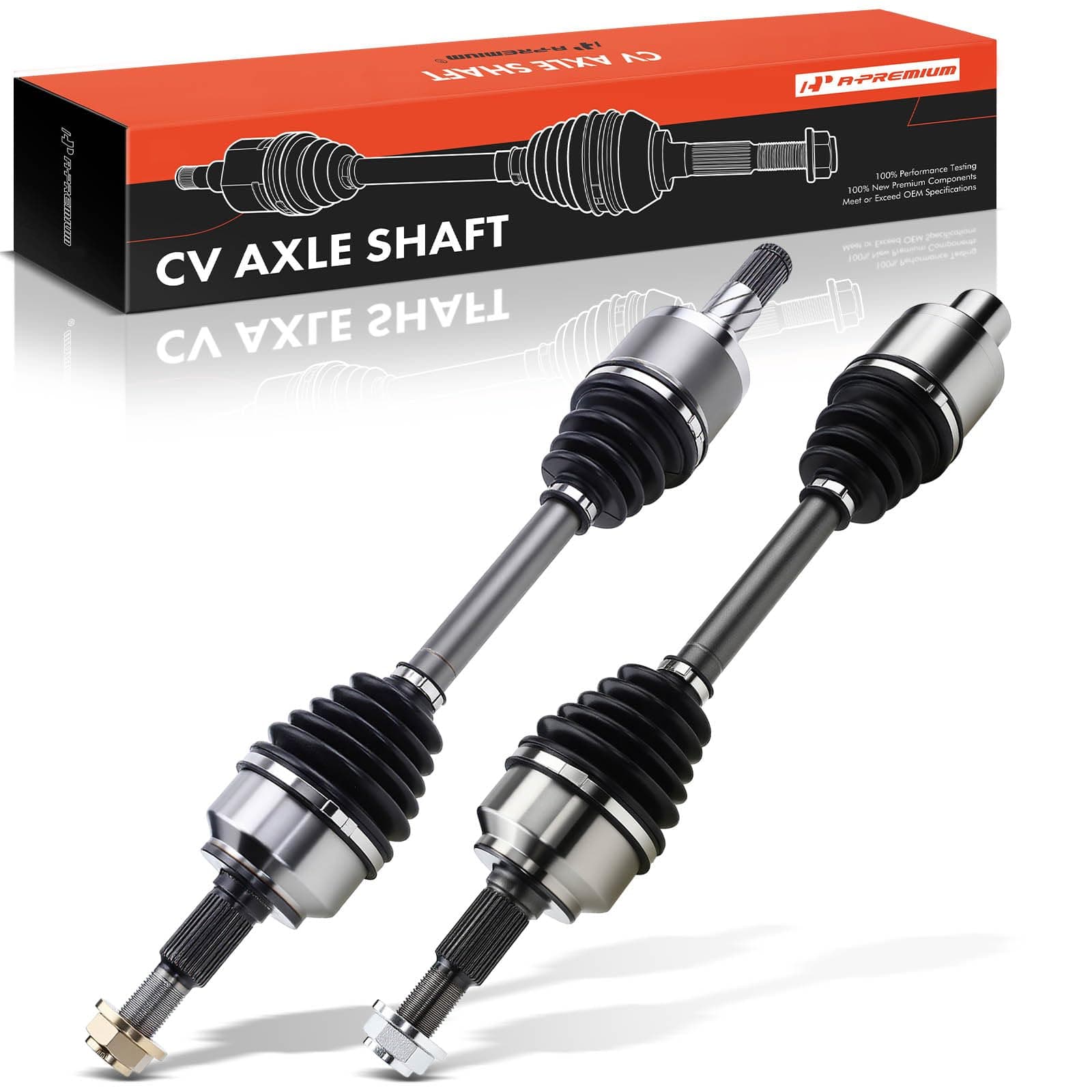 A-Premium Pair (2) Front CV Axle Shaft Assembly Compatible with Jeep Vehicles - Grand Cherokee 2005-2010 AWD, Commander 2006-2010 AWD 4WD - Fits Models without Limited Slip Differential