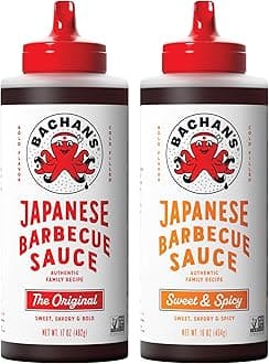 Japanese Barbecue Sauce 2 Pack - 1 Original, 1 Sweet & Spicy - BBQ Sauce for Wings, Chicken, Beef, Pork, Seafood, Noodles, and More. Non GMO, No Preservatives, Vegan, BPA free
