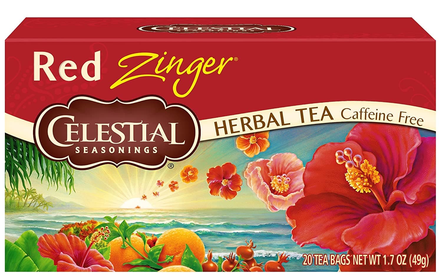 Tea Caffeine Free Herbal Tea, Red Zinger 20 ea (Packs of 3)