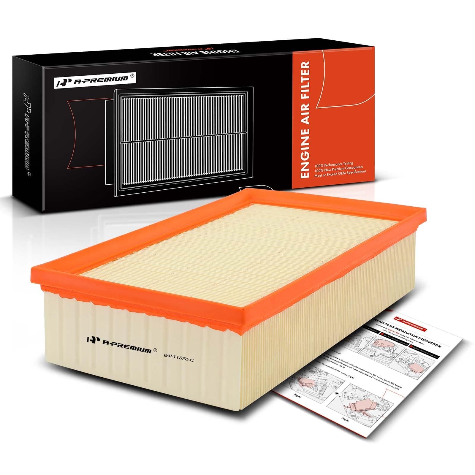 A-Premium Engine Air Filter Compatible with Audi A3, A3 Quattro, Q3, S3, TT Quattro & Volkswagen Arteon, Golf, GTI, Jetta, Tiguan, 2015-2023, Flexible Panel, Replace# 5Q0129620D