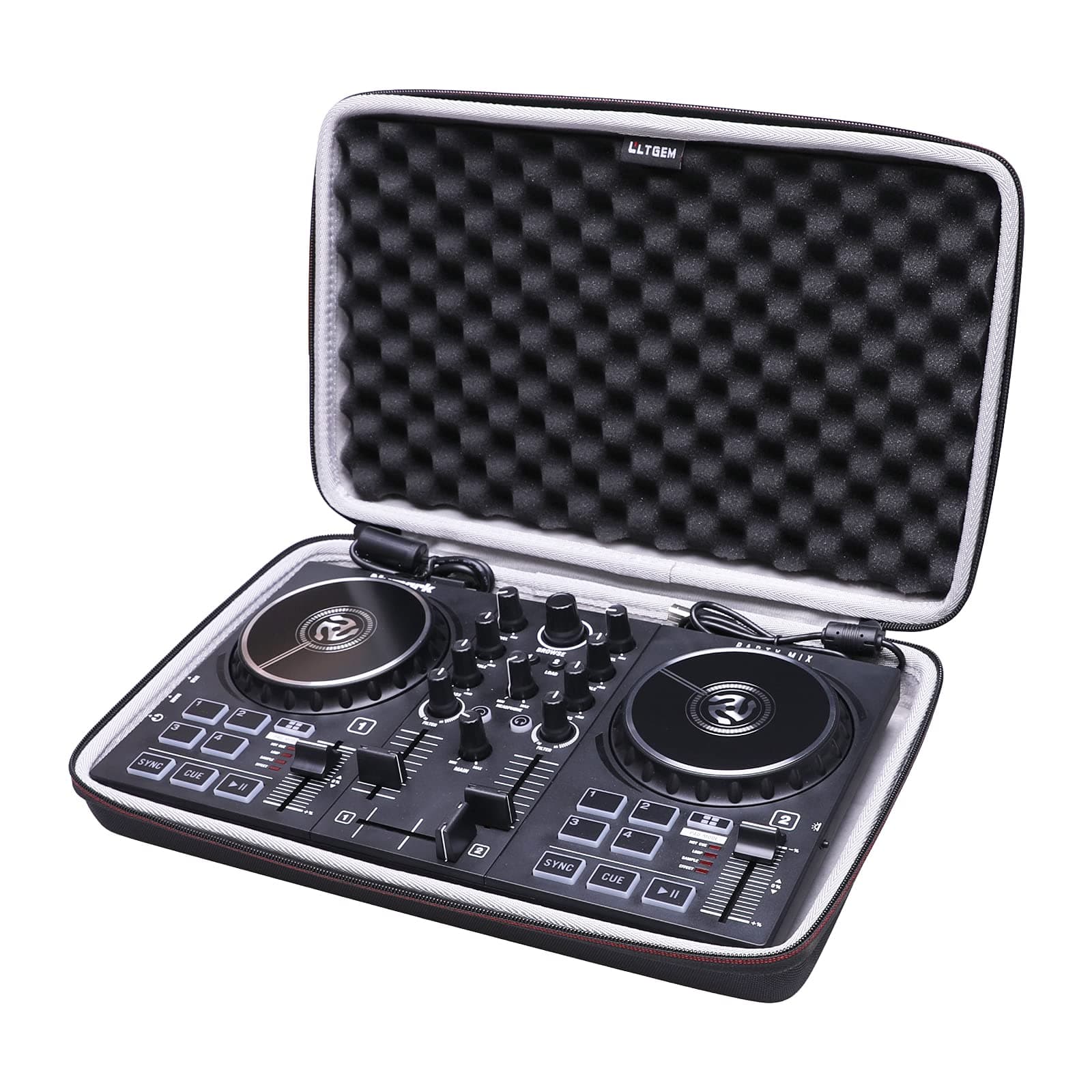 LTGEM DJ Mixer Case for Numark Party Mix II or Hercules DJControl Mix Ultra DJ Controller, Internal Dimensions: 13.5 * 8.3 * 1.2 (Case only)
