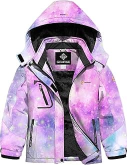 GEMYSE Boy's Winter Waterproof Ski Jacket Mountain Windproof Fleece Coat with Hood
