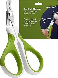 Pet Nail Clippers for Indoor Cats & Small Animals - Precision Angled Blades & Steady Grip - Ideal for Kittens Tiny Dogs Rabbits Birds - Nail Trimmer & Claw Scissors for Home Grooming - eBook Guide