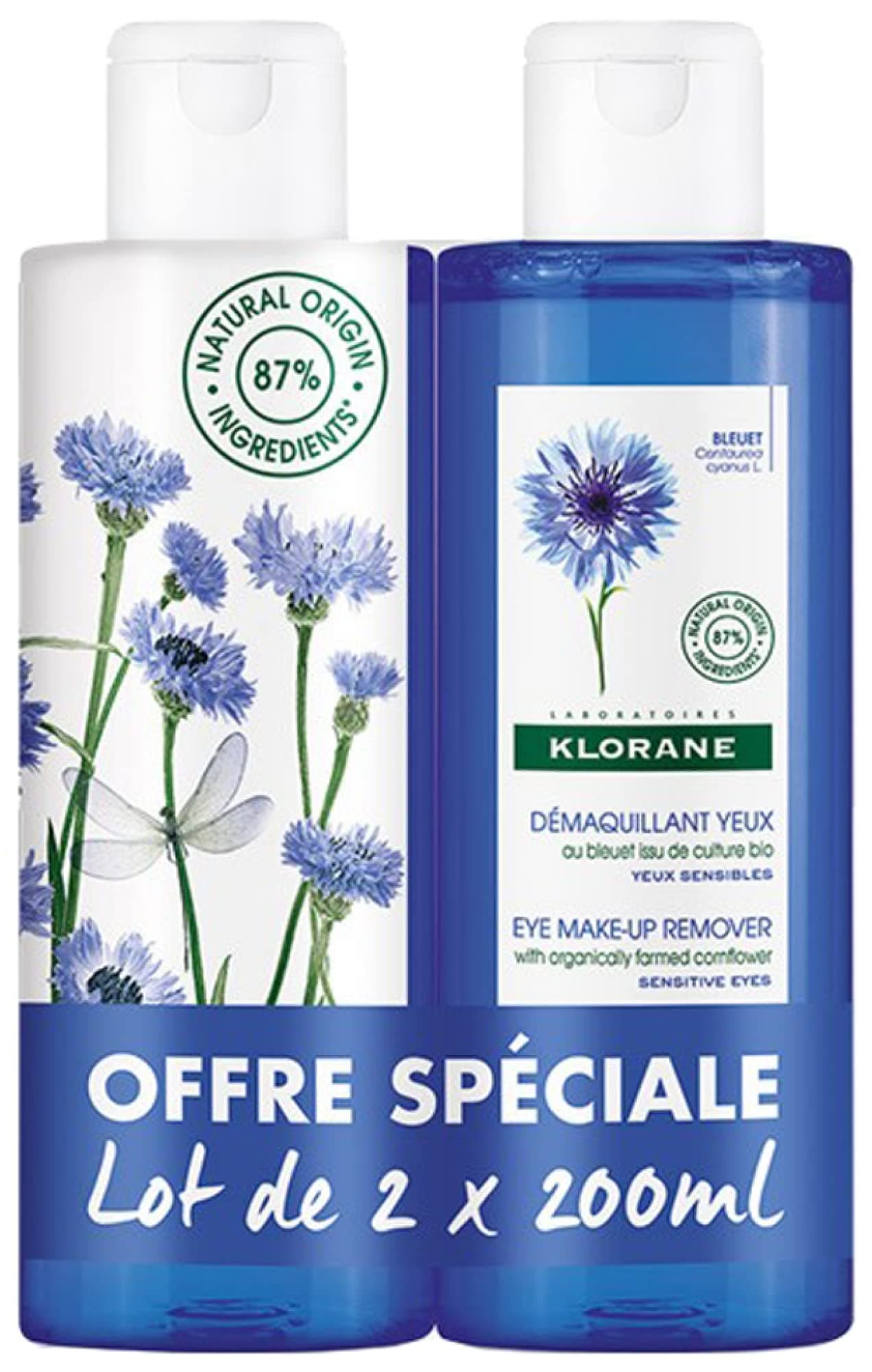 Klorane Eye Make-Up Remover with Cornflower 2 x 200ml