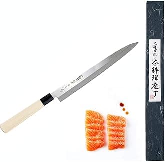 JapanBargain Japanese Yanagiba Knife, 10-1/2 Inch Sashimi & Sushi Knife, Made in Japan High Carbon Stainless Steel Extra Long Blade, Traditional Japanese Chef Knife for Fish