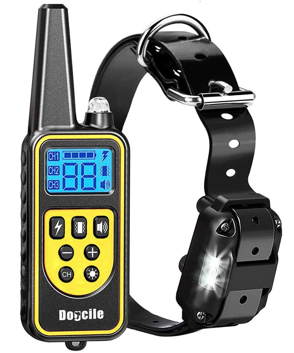 YISENCE Dog Training Collar, Dog Shock Collar with Remote 2500FT Shock Collar for Dogs IPX7 Waterproof Rechargeable w/Beep 99 Levels Vibrate Shock Modes Shock Collar for Small Dogs Medium Large Dogs