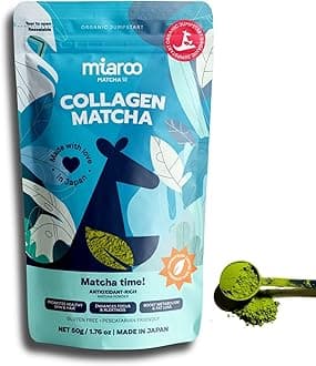 Miaroo Ceremonial Grade Matcha Green Tea Powder (50g) | Certified Organic Japanese Matcha with Collagen (Premium Wellness Blend)