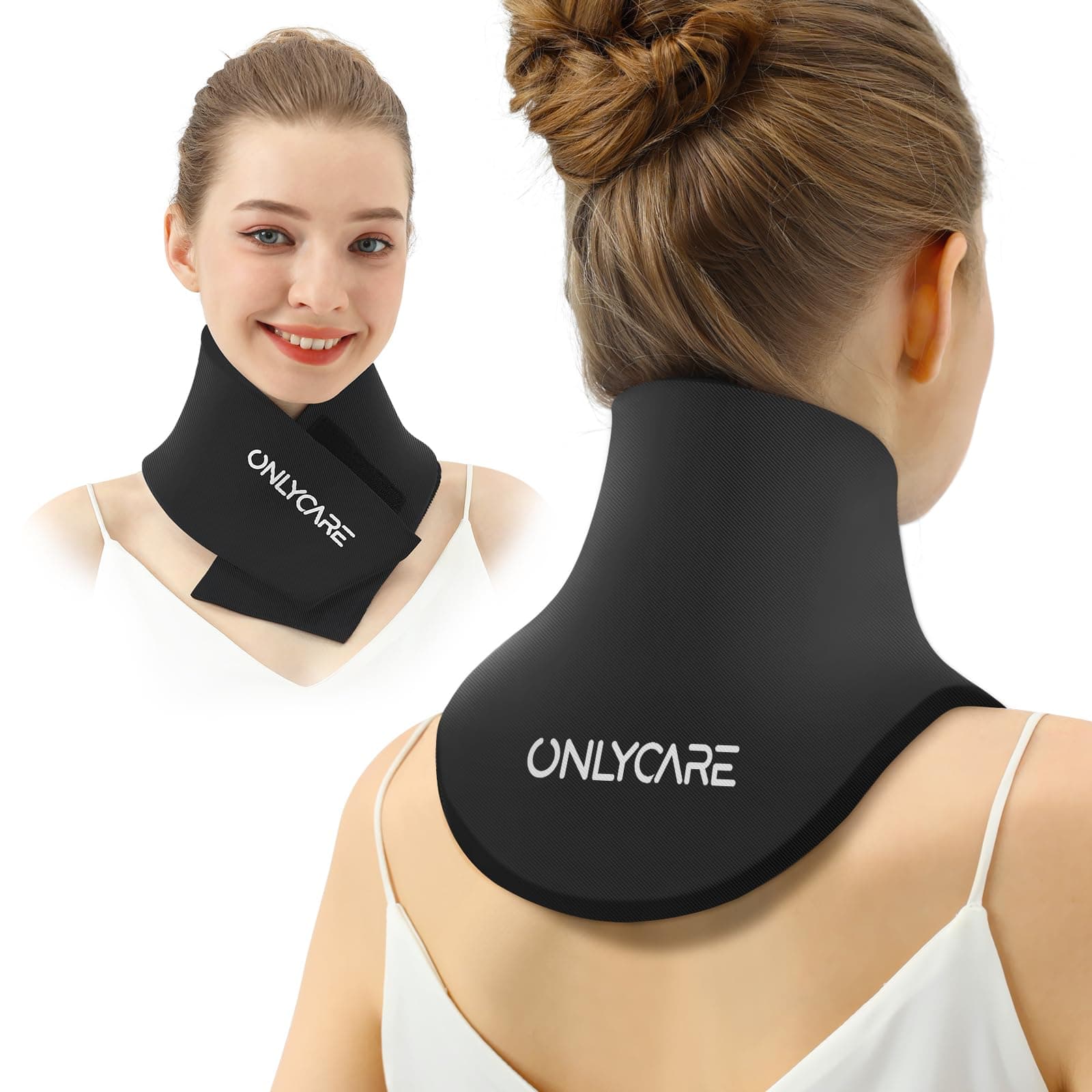 ONLYCARE Neck Ice Pack Wrap Gel - Upgraded Ice Packs for Neck Reusable, Hot and Cold Compress, Relief of Pain, Swelling, Sprains, Office Pressure