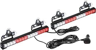 ASPL 2x16.8 inch Emergency Flashing LED Traffic Advisor Strobe Light Bar 32LED 26 Flash Patterns Interior Safety Warning Lights (Red/White)