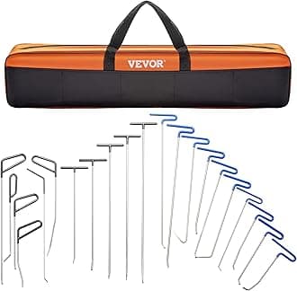VEVOR Rods Dent Removal Kit, 21 Pcs Paintless Dent Repair Rods, Stainless Steel Dent Rods, Whale Tail Dent Repair Tools, Professional Hail Dent Removal Tool For Minor Dents, Door Dings And Hail Damage