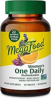 Women's One Daily Multivitamin for Women - with Iron, B Complex, Vitamin C, Vitamin D, Biotin and More - Plus Real Food - Immune Support Supplement - Bone Health - Vegetarian - 90 Tabs
