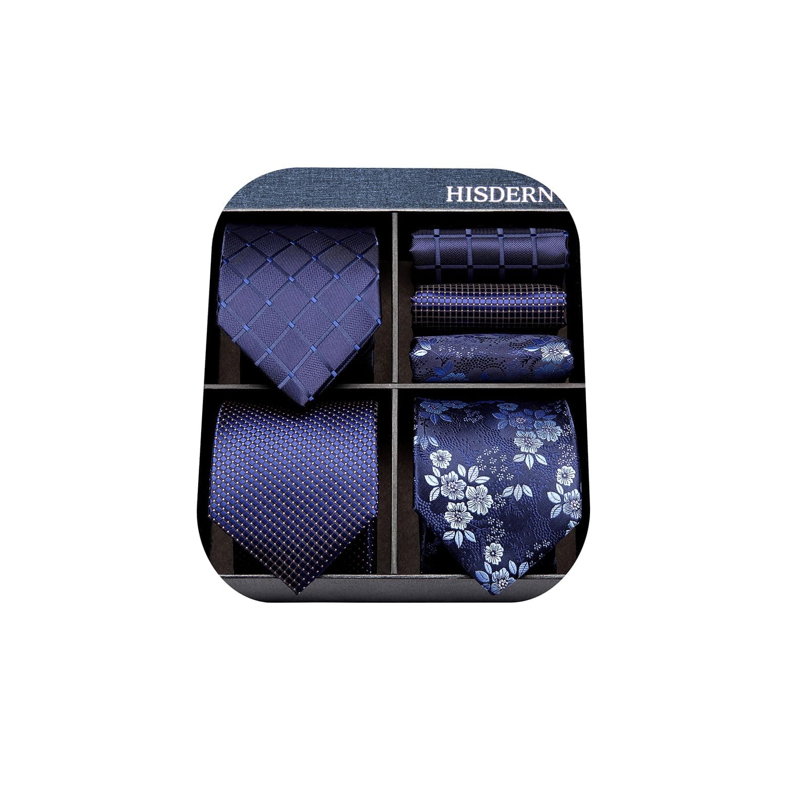 Mens Ties Extra Long Tie and Pocket Square Set 63 Inch XL Tie Pack Collection Present Box Necktie Lot 3 PCS