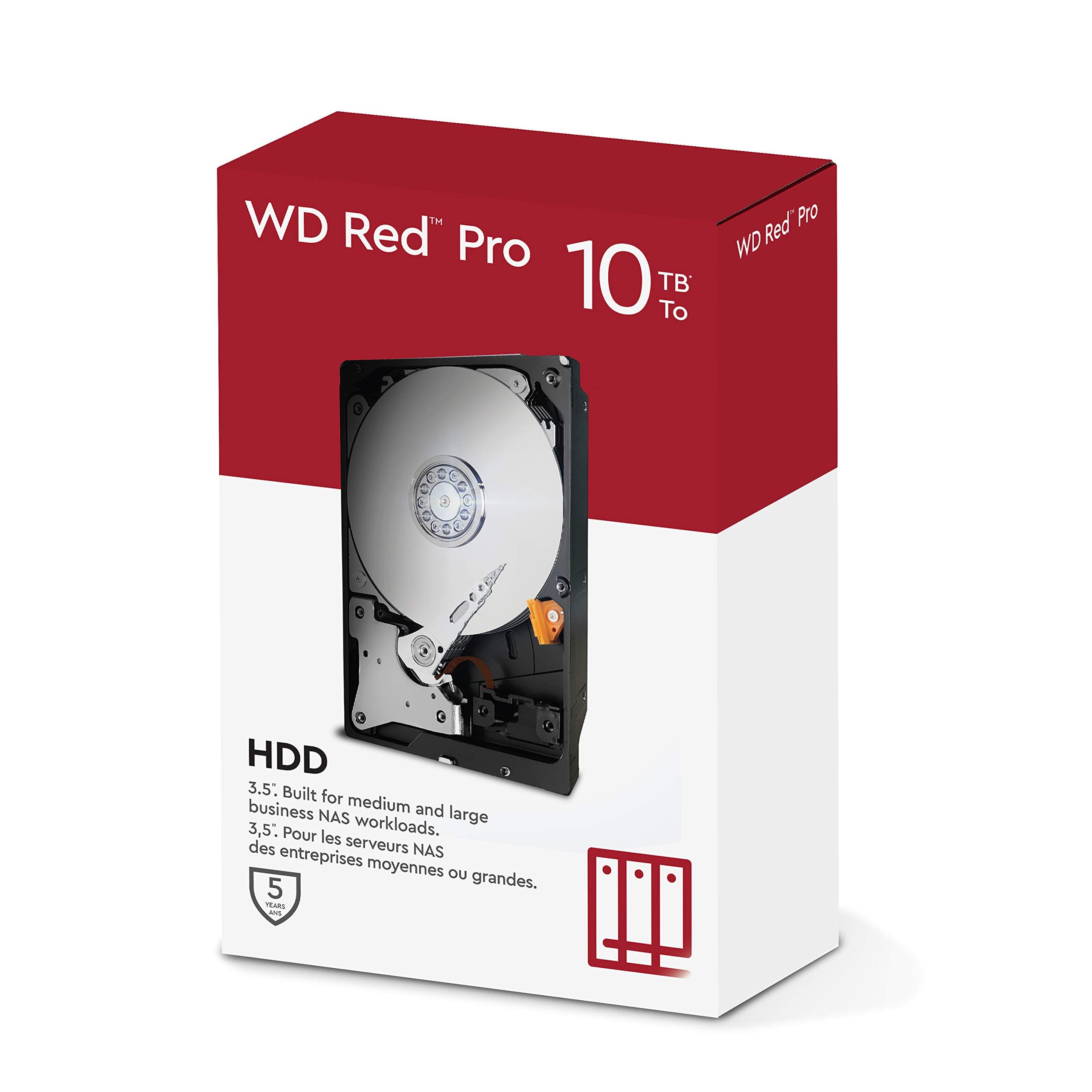 Western Digital WD Red Pro 10TB NAS 3.5" Internal Hard Drive - 7200 RPM Class, SATA 6 Gb/s, CMR, 256MB Cache